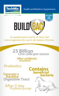 TechMix Build-Bac probiotic for horses Front Label