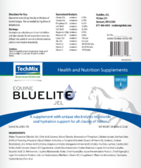 TechMix Equine BlueLite® supplement for horses Jel Product Label